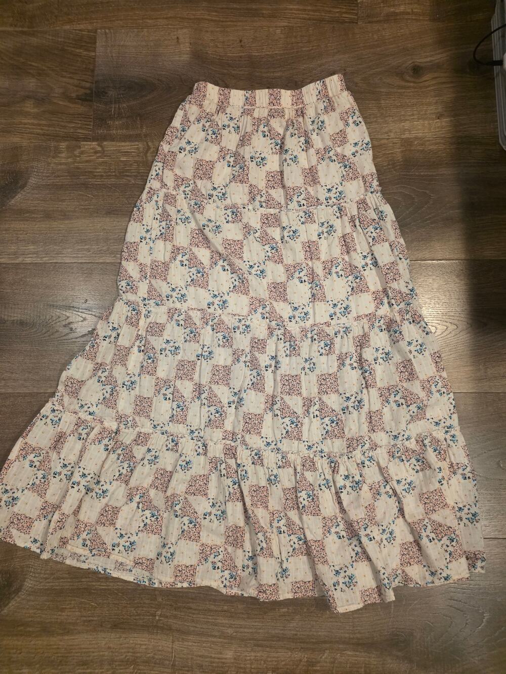 BP. Boho Tiered Patchwork Floral Midi Maxi Skirt